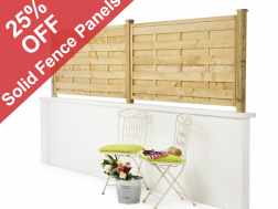 Get 25% off solid fence panels