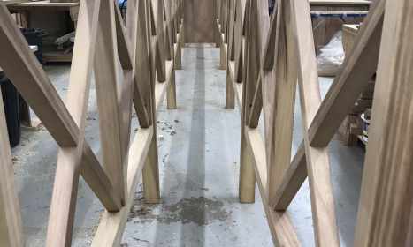 Bridge handrails in hardwood