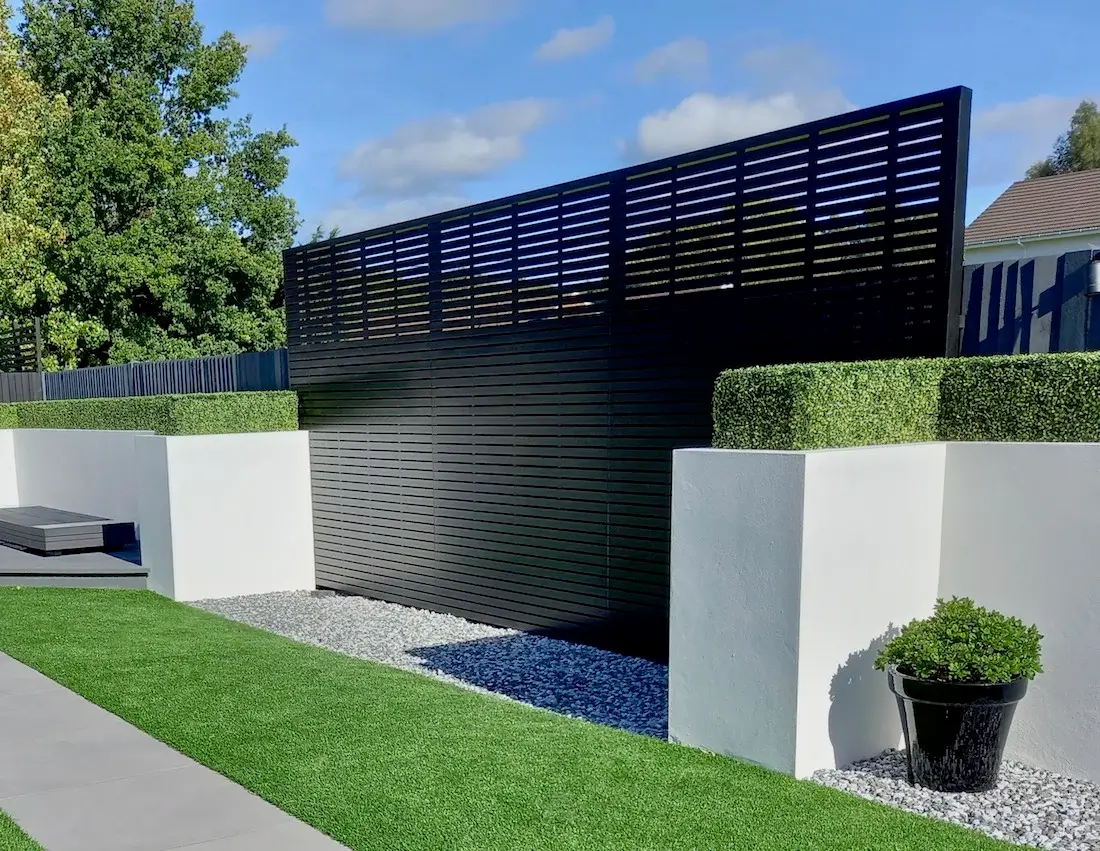 Bespoke Slatted Panels Painted in Black