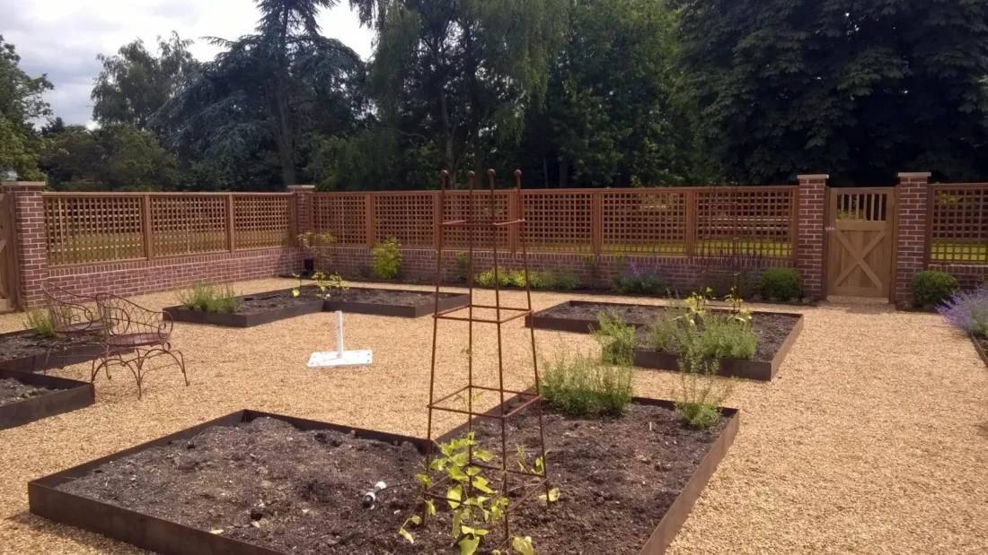 Trellising around a kitchen garden