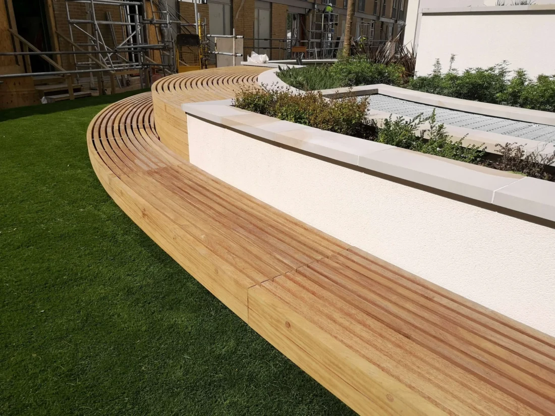 Communal Area Benches made from Cumaru - Park Crescent, London