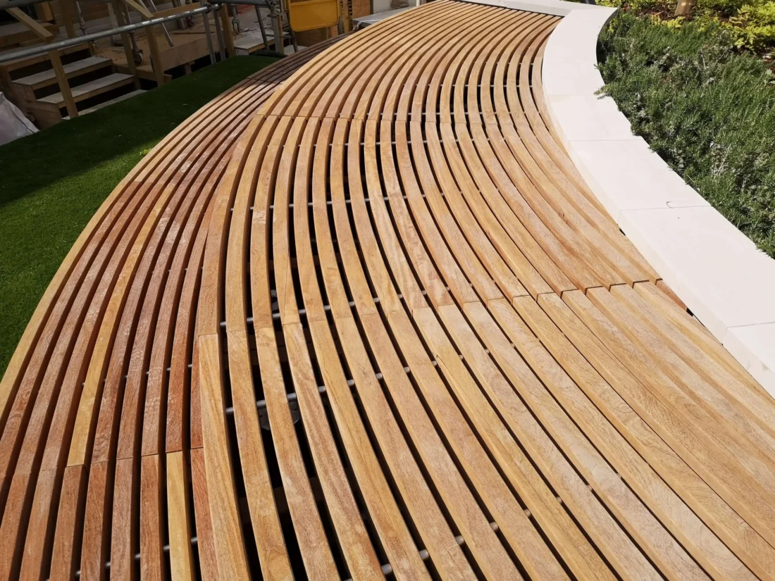 Communal Area Benches made from Cumaru - Park Crescent, London