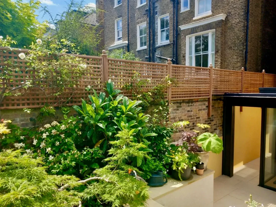 Bespoke Square Trellis (38mm gap) in Iroko