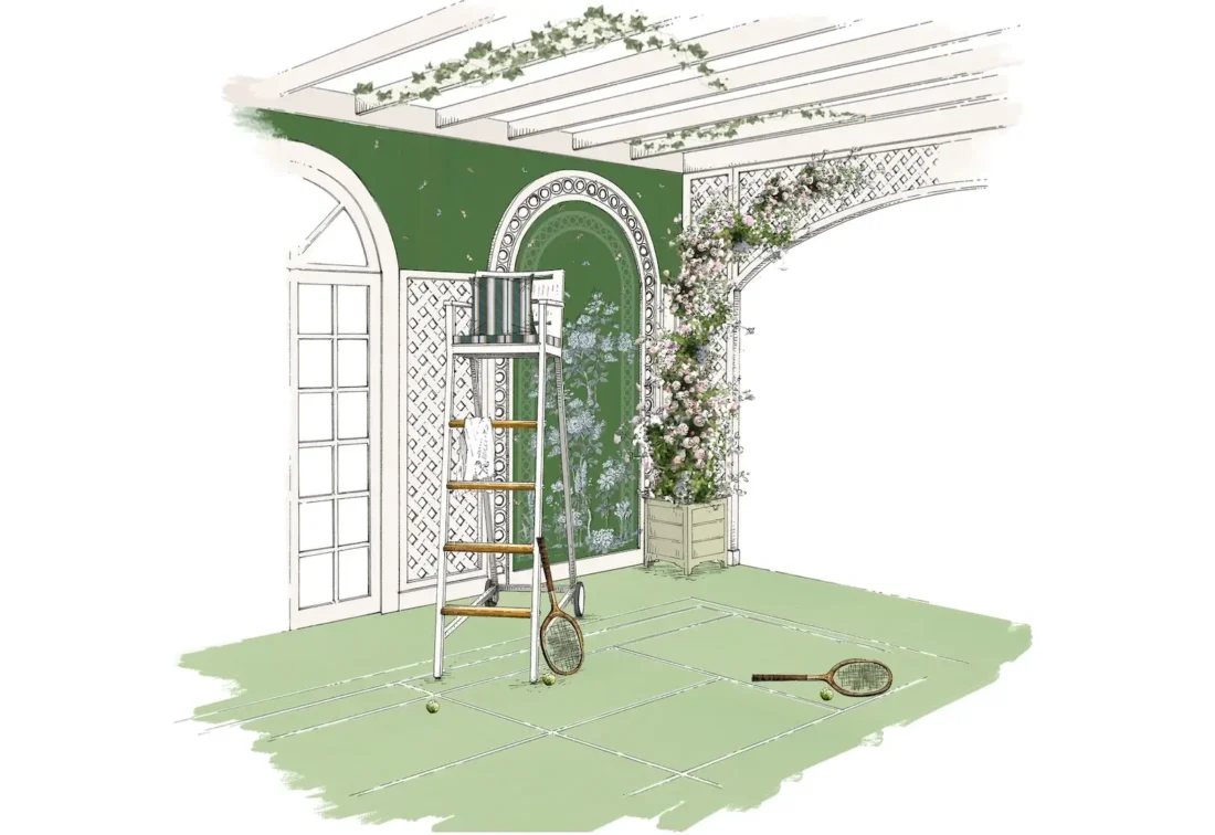 Katharine Pooley Courtyard Sketch for WOW!House