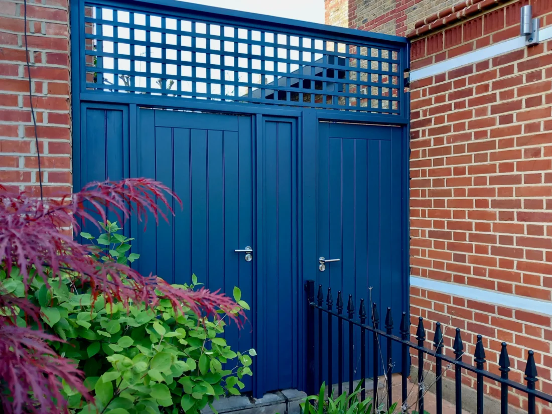 Bespoke gates, trellis and panelling between two properties