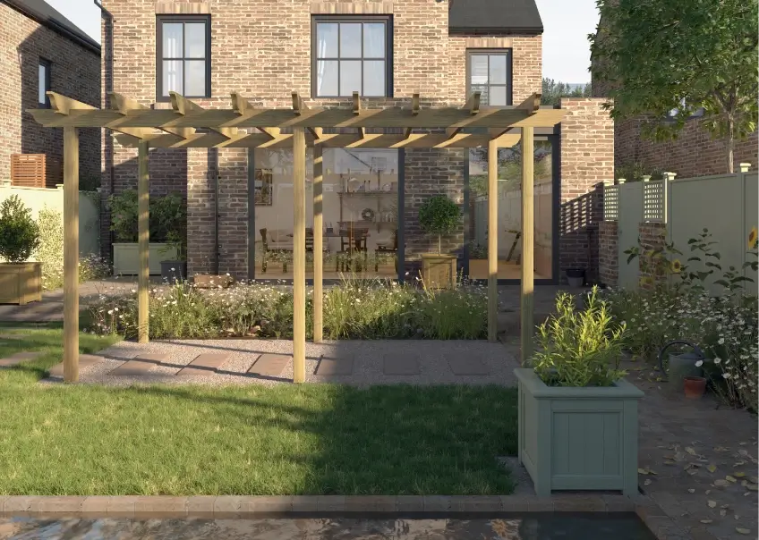 Lifestyle Garden Prestige Iroko Open Pergola Large