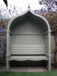 Bespoke Seating Arbour painted Manhattan Grey