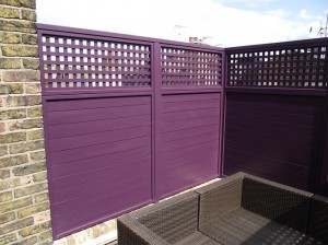 purple horizontal fence