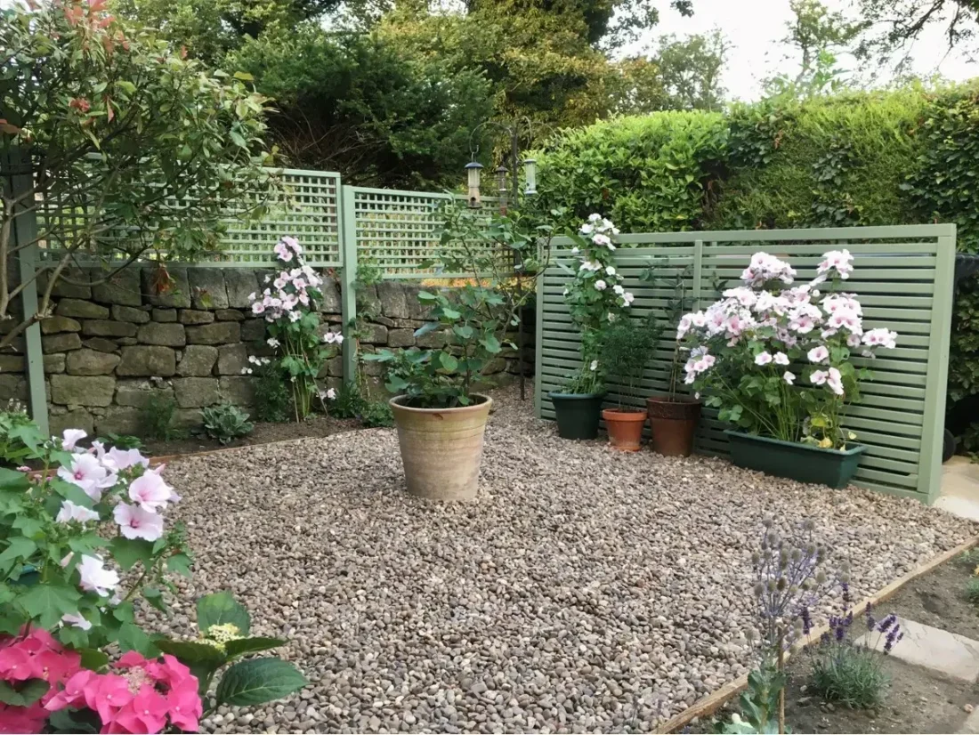 Square Trellis Panel & Framed Slatted Panels - Bin Store Cover