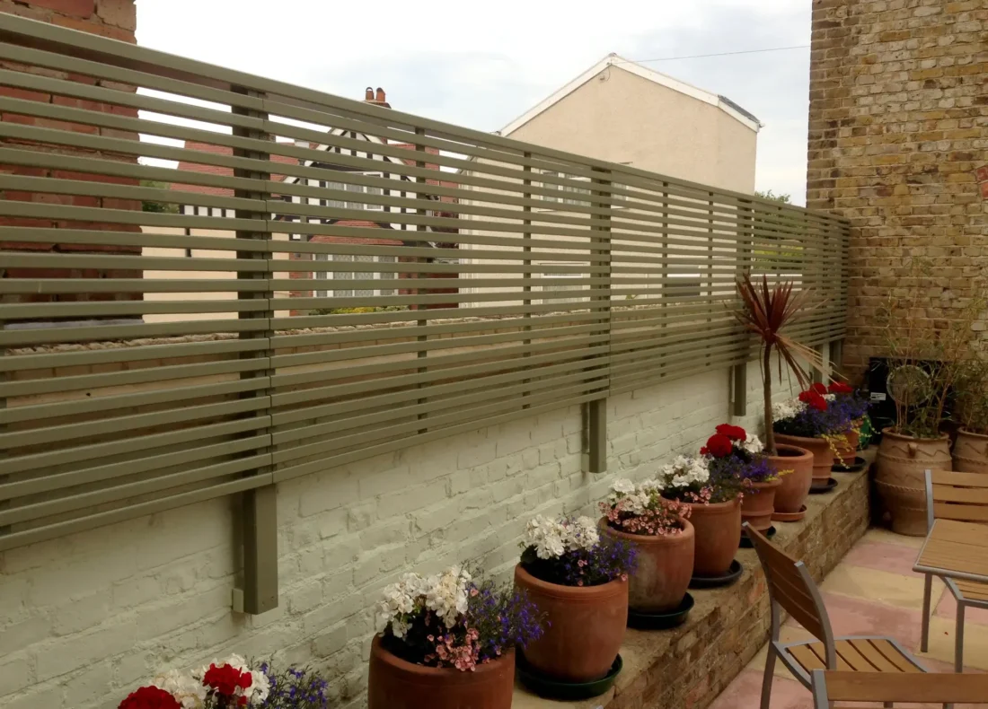 Painted Contemporary Slatted Panels face fixed above a wall