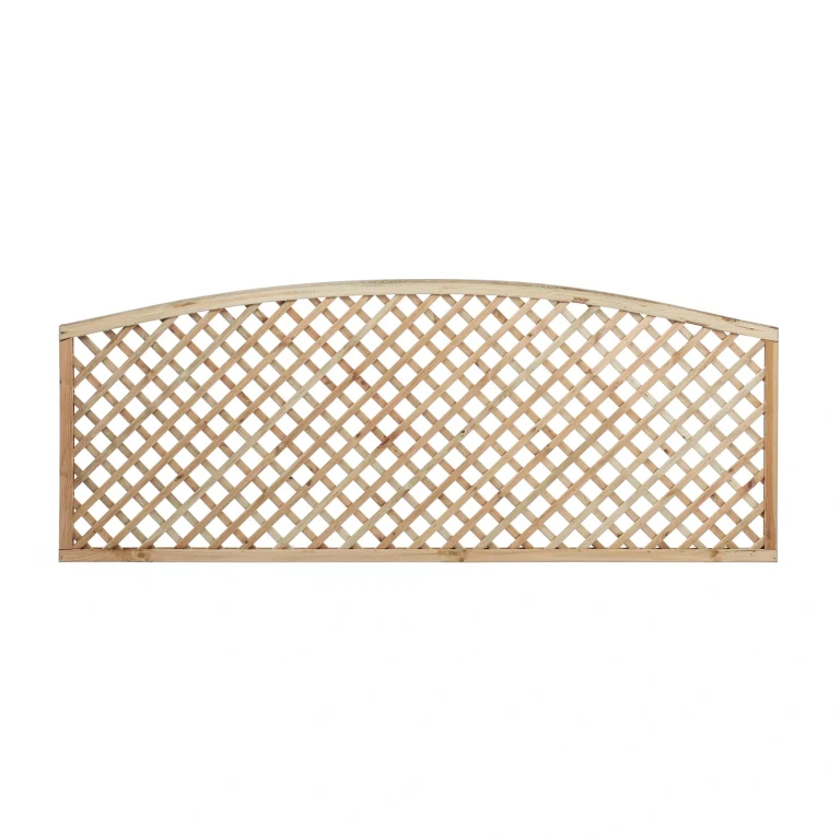 Diagonal Trellis Convex Arched Topper Panel Natural