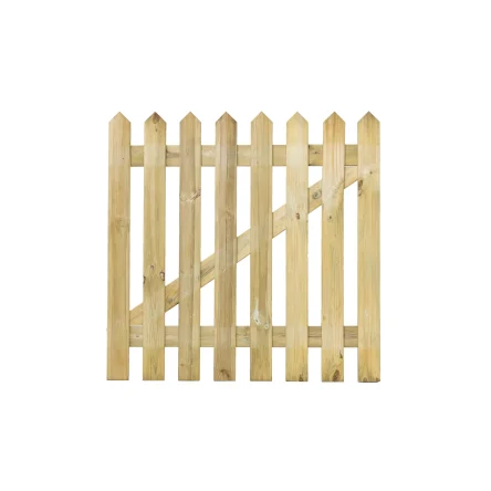 Pointed Top Picket Gate 900mm high - Natural