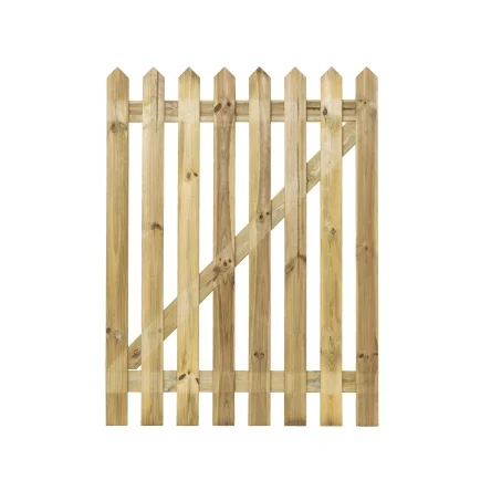 Pointed Top Picket Gate 1200mm high - Natural