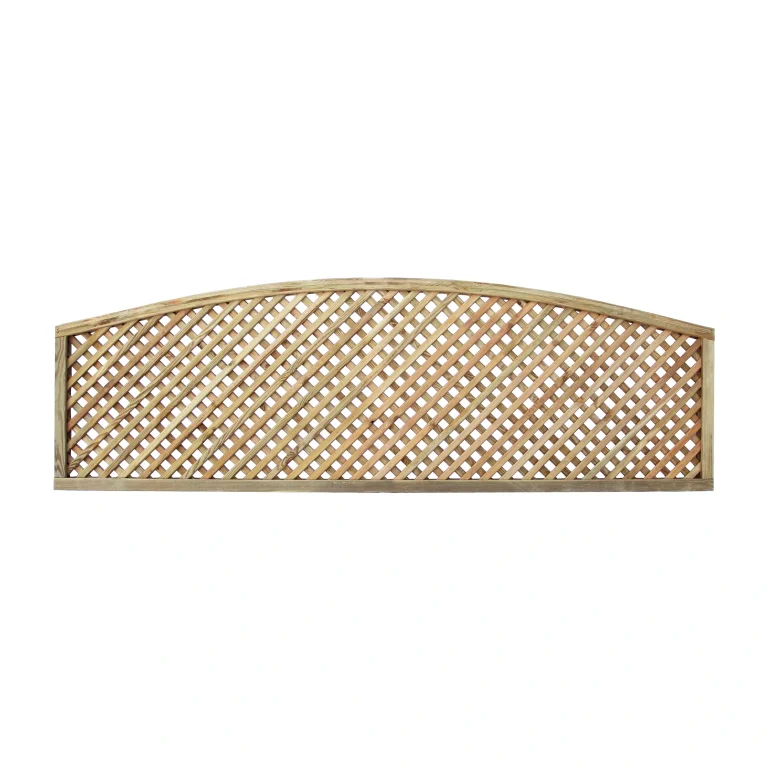 Diagonal Trellis Privacy Convex Arched Topper Panel Natural