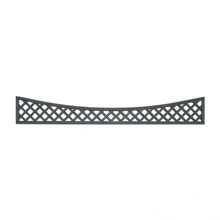 Diagonal Trellis Concave Arched Topper Panel Painted Charcoal