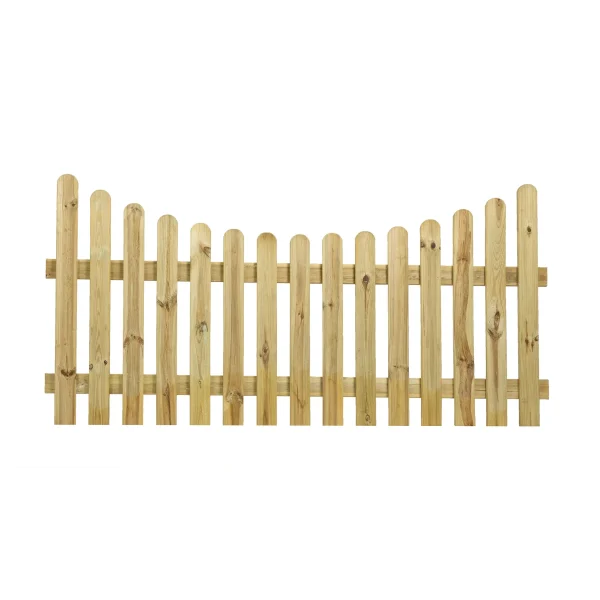 Concave Rounded Top Picket Fencing - 900mm High - Natural