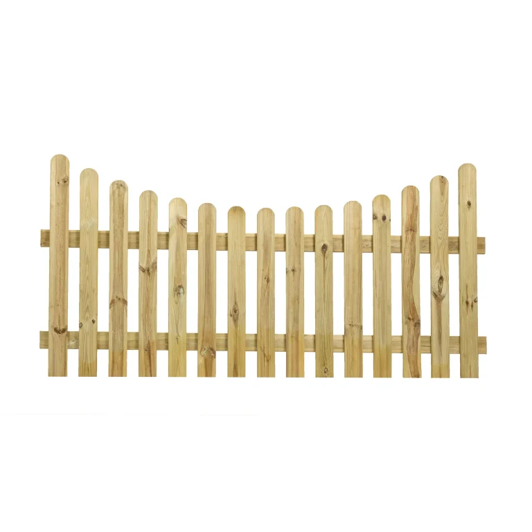 Concave Rounded Top Picket Fencing - 900mm High - Natural