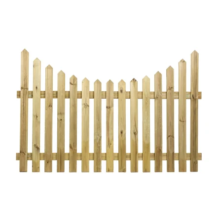 Concave Pointed Top Picket Fencing - 1200mm High - Natural