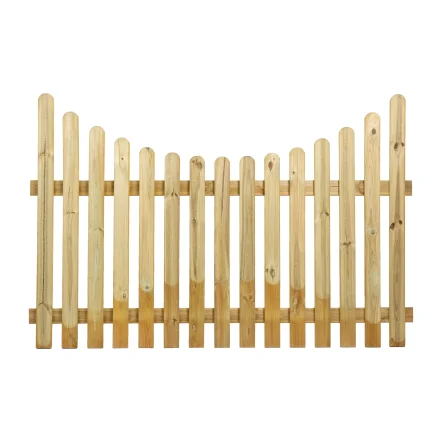 Concave Rounded Top Picket Fencing - 1200mm High - Natural