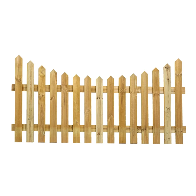 Concave Pointed Top Picket Fencing - 900mm High - Natural.