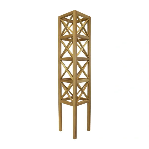 RHS Prestige Square Wooden Cross Detail Tower Obelisk Iroko