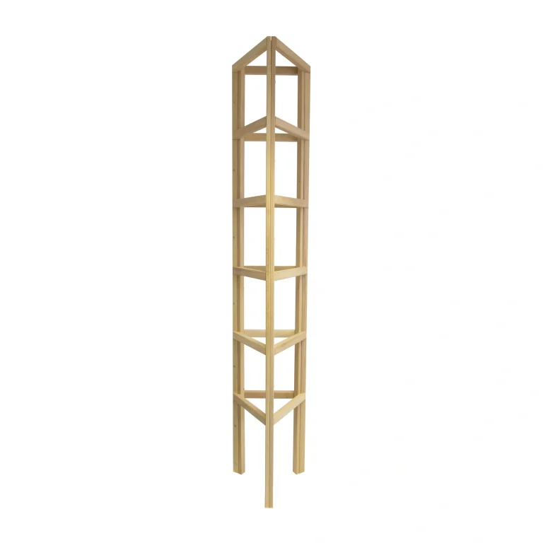 RHS Prestige Triangular Open Frame Wooden Tower Obelisk Iroko