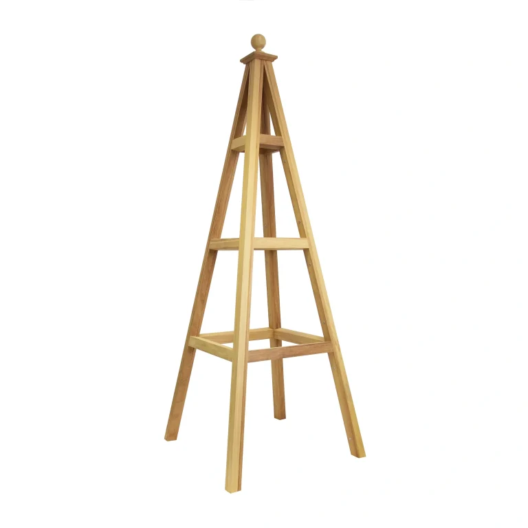 RHS Prestige Traditional Open Frame Wooden Obelisk Iroko