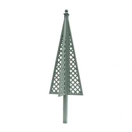 Wooden Diagonal Trellis Obelisk Painted Greenwich Green