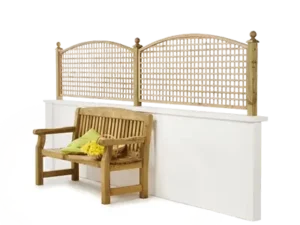 Arch top square trellis with bench