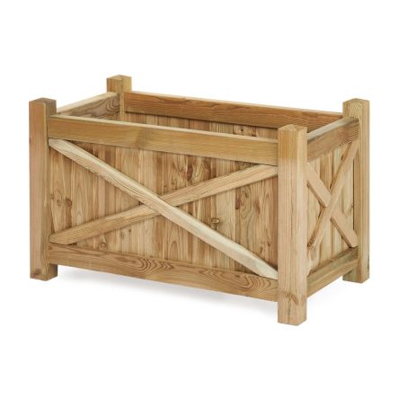 Diagonal Cross Panel Rectangular Planter Natural