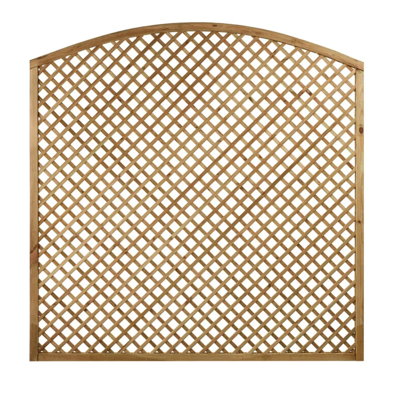 Diagonal Trellis Convex Arch Top Panel Natural