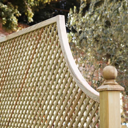 Diagonal Trellis Privacy Corner Arch Panel