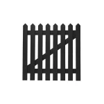 Pointed Top Picket Gate 900mm high - Black