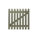 Pointed Top Picket Gate 900mm high - Dark Olive