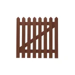 Pointed Top Picket Gate 900mm high - Hazel Brown