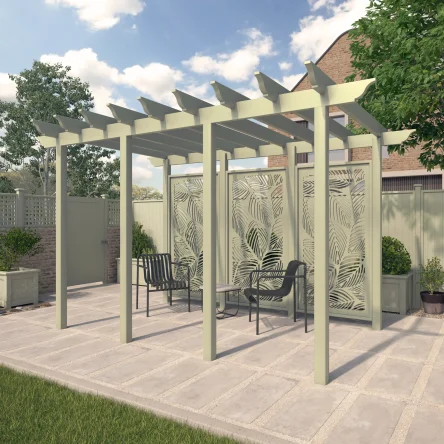 Prestige Large Vista Pergola Leaf Manhattan Grey