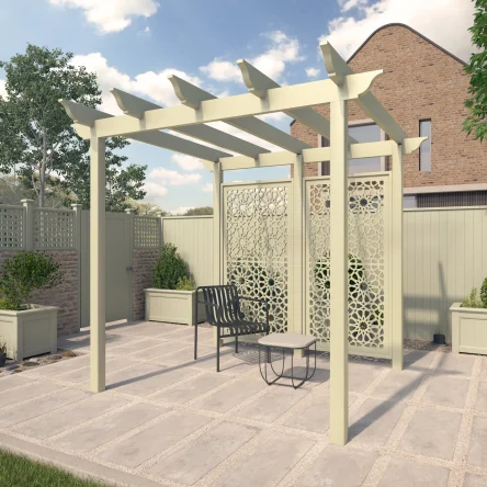 Prestige Small Vista Pergola Medina Orford Cream