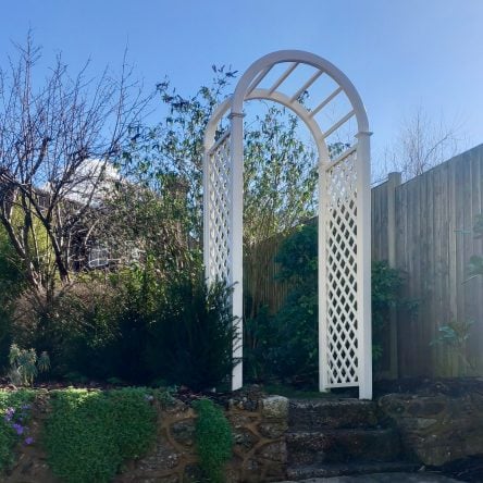 RHS Prestige Medium Rose Arch painted Orford Cream