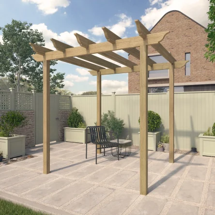 RHS Prestige Small Pergola Iroko