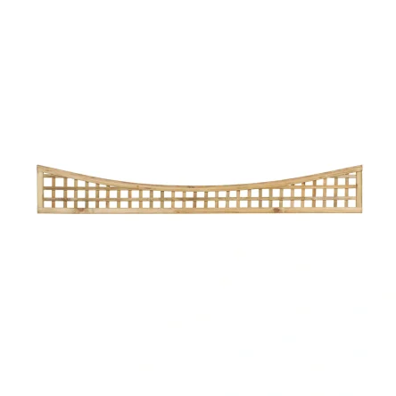 Square Trellis Concave Arched Topper Panel Natural