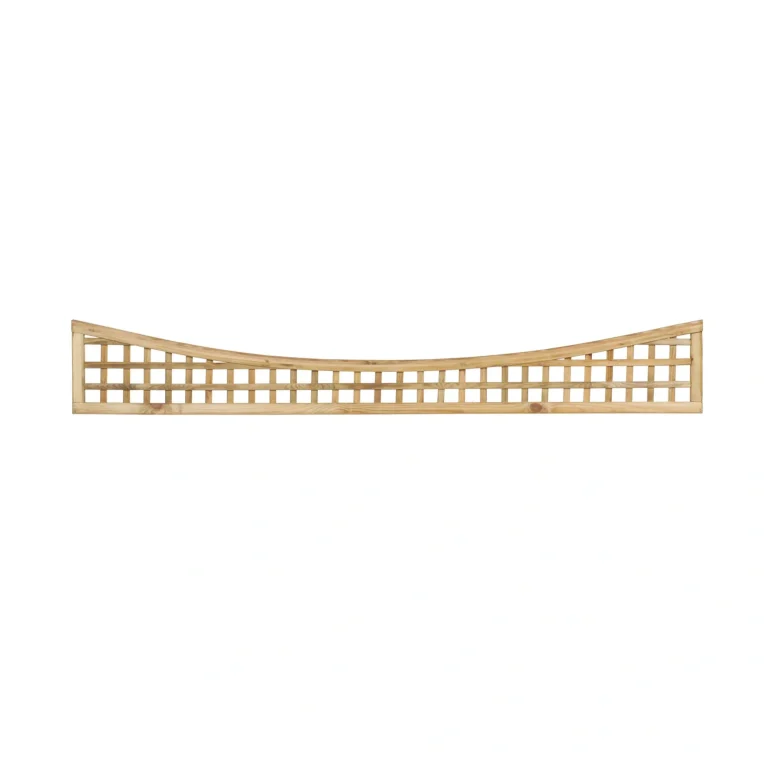 Square Trellis Concave Arched Topper Panel Natural