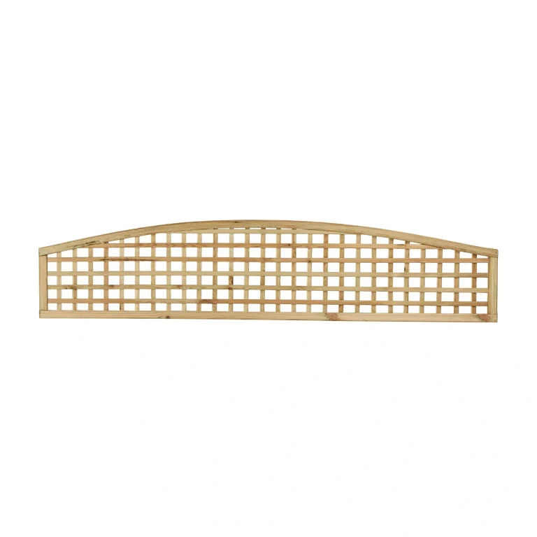 Square Trellis Convex Arched Topper Panel Natural