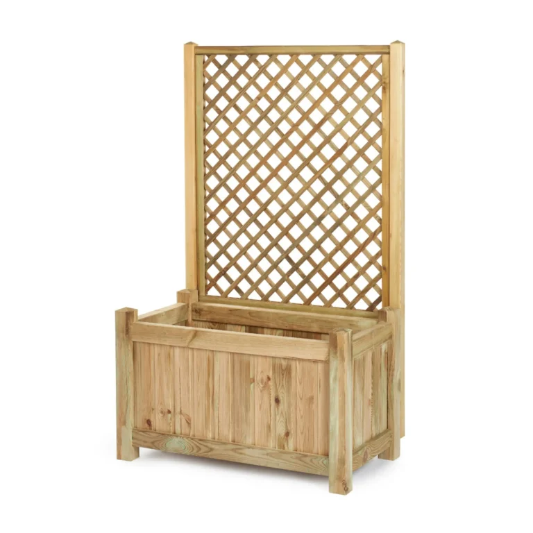 Trellis Backed Rectangular Planter Natural