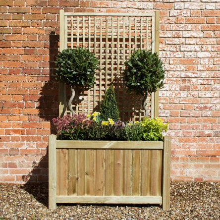 Trellis Backed Rectangular Planters