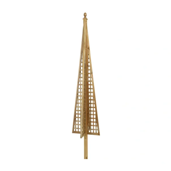 Wooden Square Trellis Obelisk - Natural