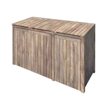 RHS Prestige Solid Bin Stores Triple Iroko