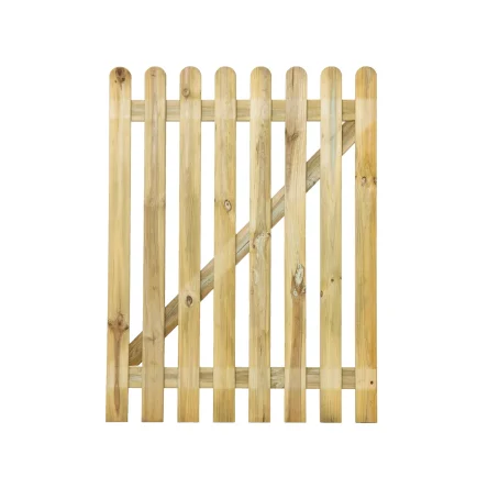 Round Top Picket Gate 1200mm high - Natural