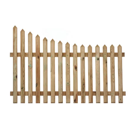 Curve Down Pointed Top Picket Fence - Curving down to the right